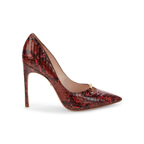 KENDALL MILES Michelle Snake Embossed Leather Pumps