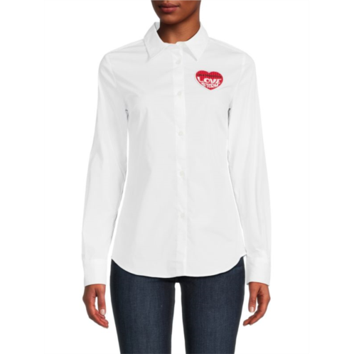 Love Moschino Heart Logo Button Down Shirt