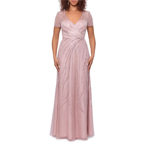 Xscape Beaded Chiffon A Line Gown