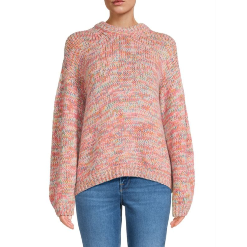 Velvet Drop Shoulder Wool Blend Sweater