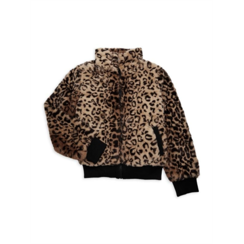 Urban Republic Girls Leopard Print Bomber Jacket