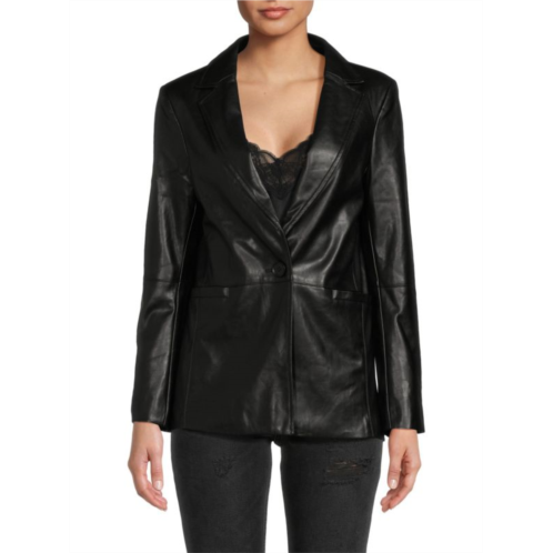 Central Park West Perry Faux Leather Blazer