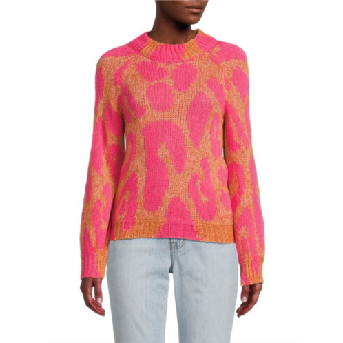 Stella McCartney Leopard Pattern Wool Blend Sweater