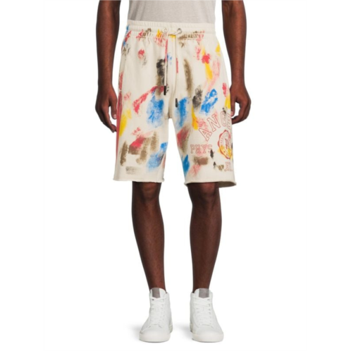 Palm Angels Abstract Paint Print Shorts