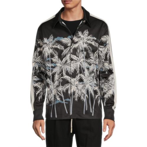 Palm Angels Palm Print Button Down Track Jacket