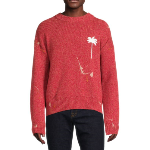 Palm Angels Pain Splatter Cashmere & Wool Sweater