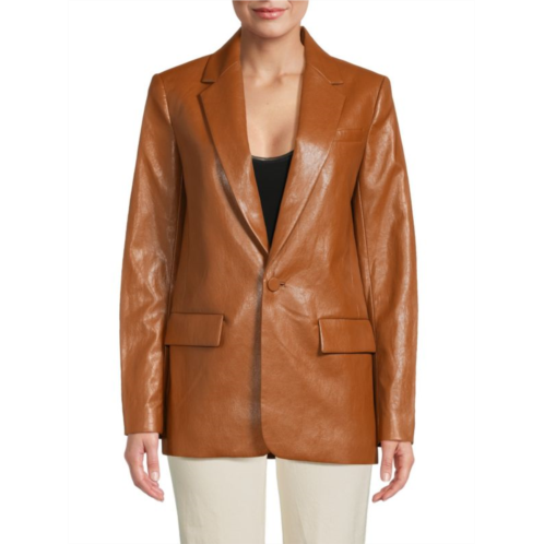 A.L.C. Dakota Faux Leather Single Breasted Jacket