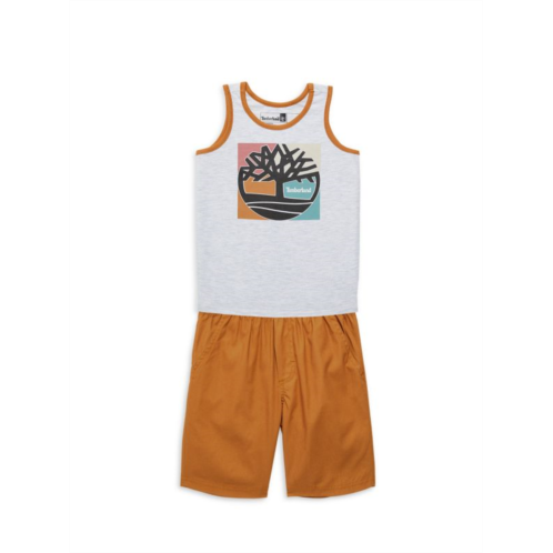 Timberland Little Boys 2-Piece Logo Tank Top & Shorts Set