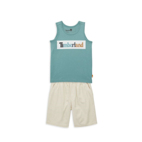 Timberland Little Boys 2-Piece Logo Vest & Shorts Set