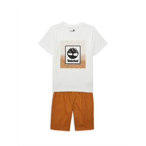 Timberland Boys 2-Piece Logo Tee & Shorts Set