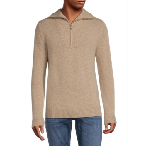 Saks Fifth Avenue Quarter Zip 100% Cashmere Sweater