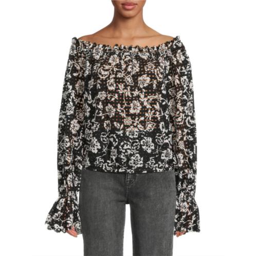 Ramy Brook Lucien Floral Off Shoulder Blouse