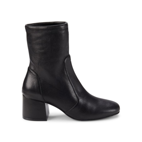 Stuart Weitzman Sleek 60 Leather Block Heel Sock Booties