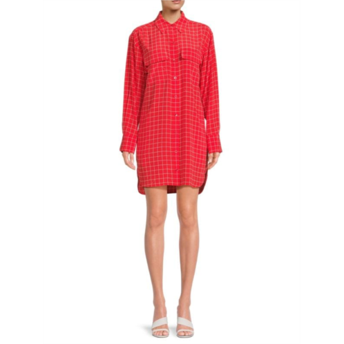 Equipment Ellene Silk Check Shirt Dress