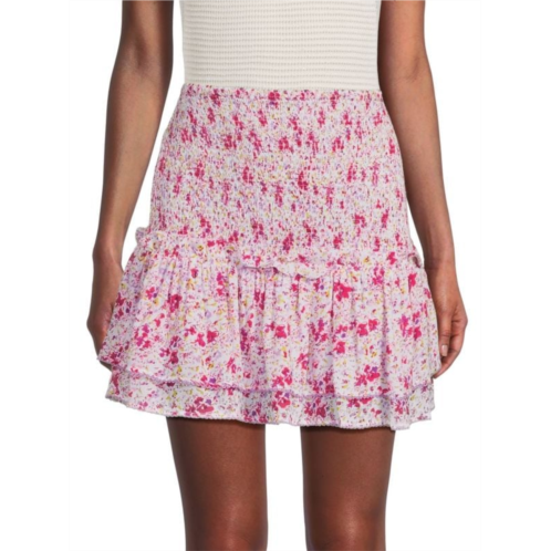 Poupette St Barth ?Floral Shirred Mini Skirt