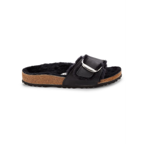 Birkenstock Madrid Narrow Fit Shearling Lined Leather Sandals