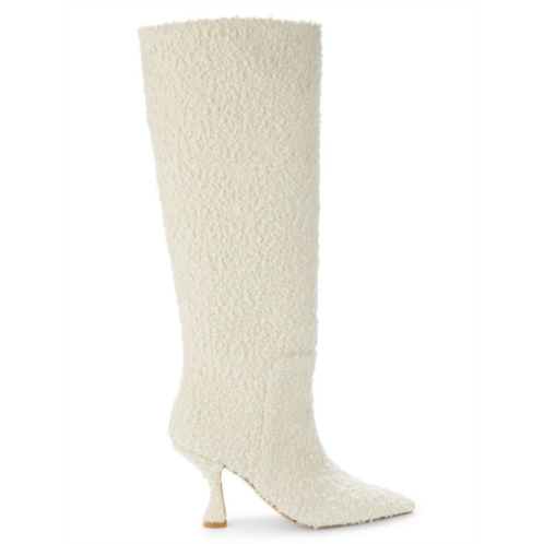 Stuart Weitzman XCurve 85 Faux Shearling Slouch Knee High Boots