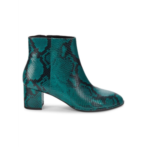 Stuart Weitzman Kiandra Snakeskin Embossed Leather Ankle Boots