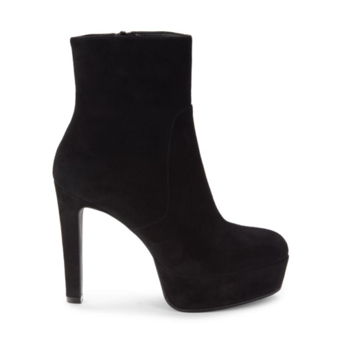 Stuart Weitzman Avenue 130 Suede Platform Zip Booties