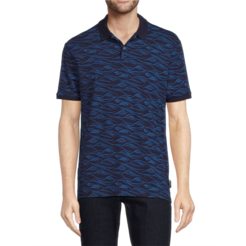 Ben Sherman Short Sleeve Wave Print Polo