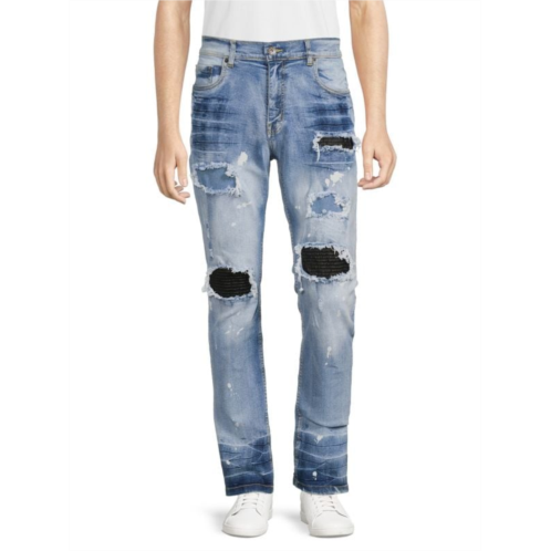 Evolution In Design High Rise Light Wash Distressed Jeans