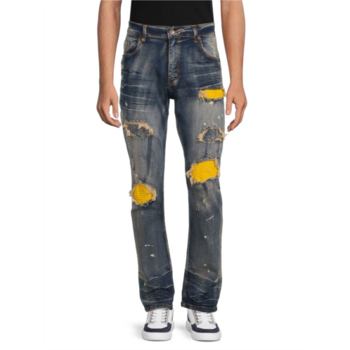 Evolution In Design High Rise Dark Wash Distressed Jeans