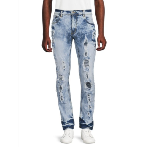 Evolution In Design Blowout Mid Rise Distressed Jeans
