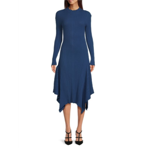 Kenzo Ribbed Asymmetric Sweater Dress