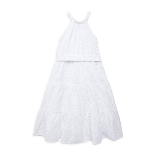 Michael Kors Little Girls & Girls Floral Eyelet Maxi Dress