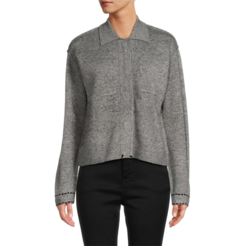 Lisa Todd Off Duty Wool Blend Collared Cardigan