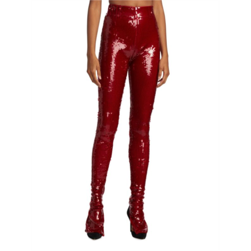 LaQuan Smith Sequined High Waisted Leggings