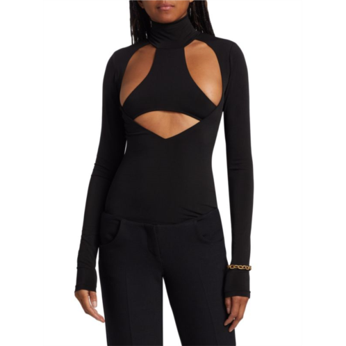 LaQuan Smith Cut Out Turtleneck Top