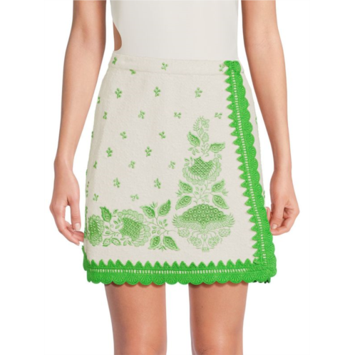 Giambattista Valli Embroidered Lace Trim Mini Skirt