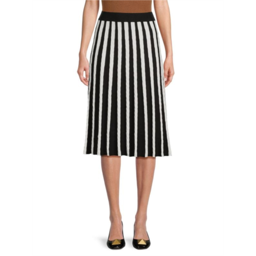 YAL New York Striped Midi Skirt