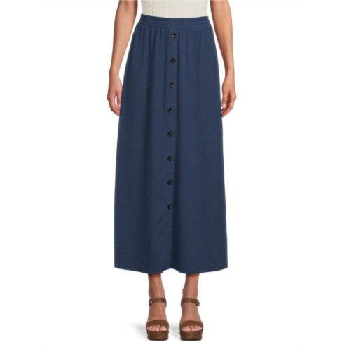 YAL New York Button Front Maxi Skirt