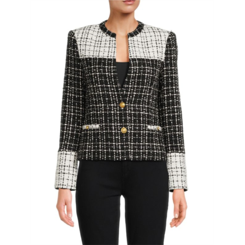 Alice + Olivia Jaydn Two Tone Tweed Jacket