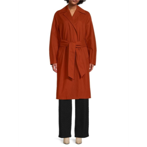 Vince Solid Belted Overcoat