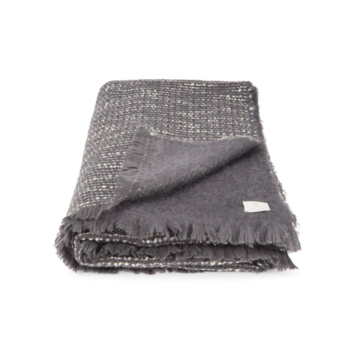 L  Objet Seville Metallic Boucle Wool & Mohair Throw Blanket