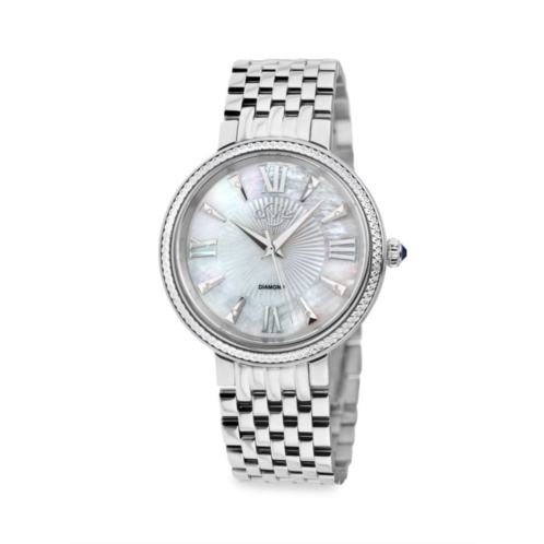Gevril Genoa 36MM Stainless Steel & Diamond Bracelet Watch