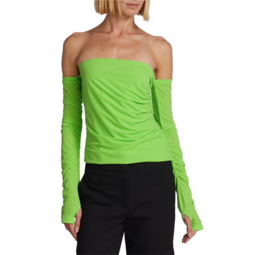 Helmut Lang Twist Crepe Strapless Tube Top