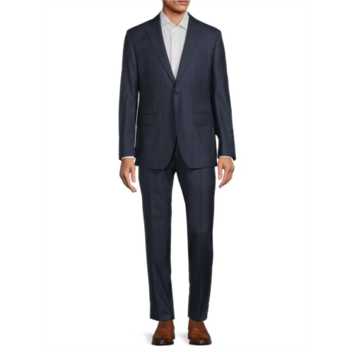 Saks Fifth Avenue Modern Fit Plaid Wool Blend Suit