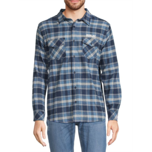 Hurley Plaid Logo Button Down Shirt