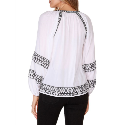 Belldini Embroidered Peasant Top