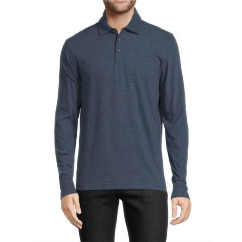 Faherty Striped Long Sleeve Polo