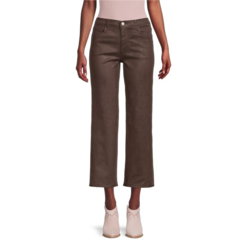 Hudson ?Rosalie High Rise Cropped Wide Leg Jeans