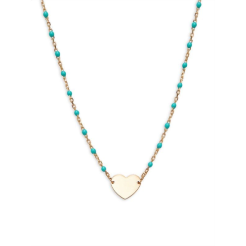 Saks Fifth Avenue 14K Yellow Gold & Enamel Heart Pendant Necklace