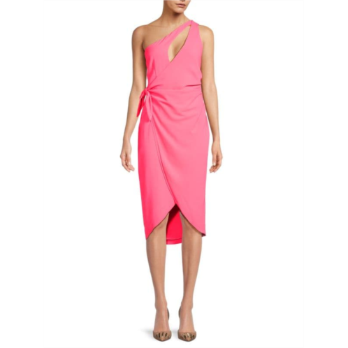 Amanda Uprichard Conetta One Shoulder Wrap Dress