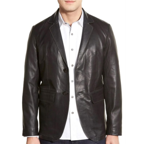 Missani Le Collezioni Classic Fit Lambskin Leather Blazer