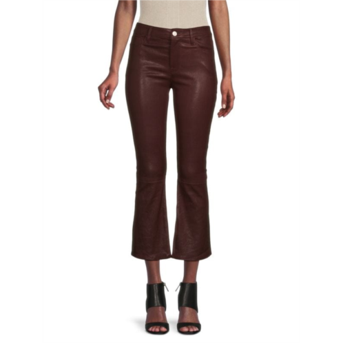 Frame Leather Cropped Bootcut Pants