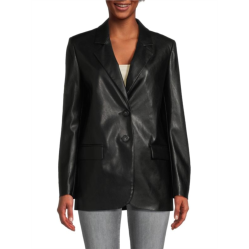 PINKO Faux Leather Single Breasted Jacket